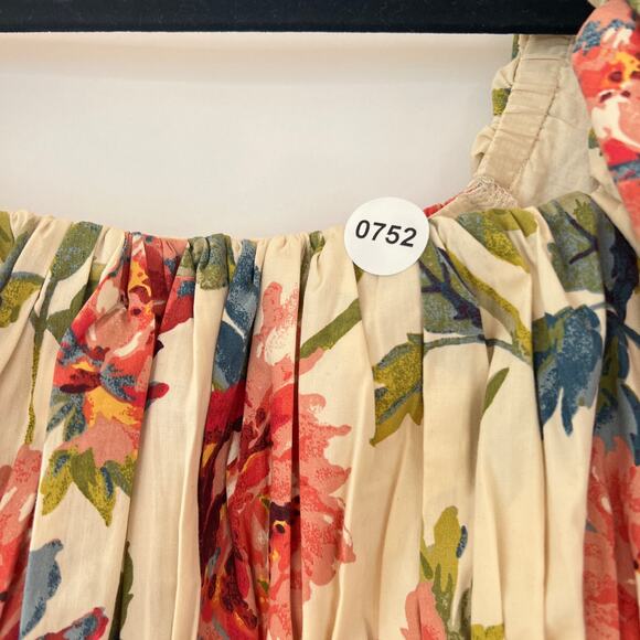 Abercrombie & Fitch Smocked Drop-Waist Puff Sleeve Floral Maxi Dress Size MP - Picture 12 of 12